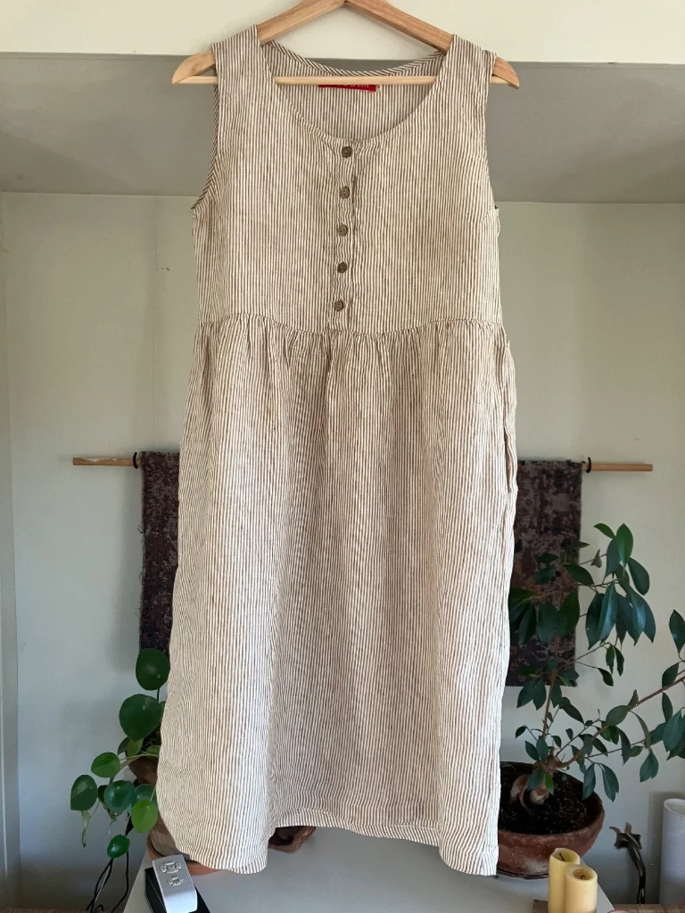 Pyne and Smith Dress No. 24 in potters stripe. Size SMALL. - Picture 1 of 6